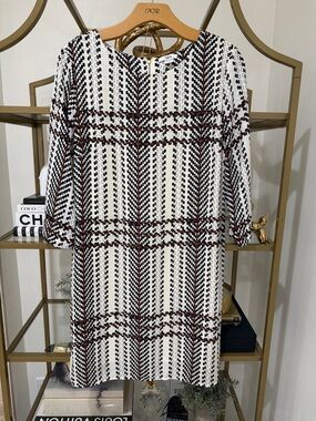 Black Patterned Midi Dress